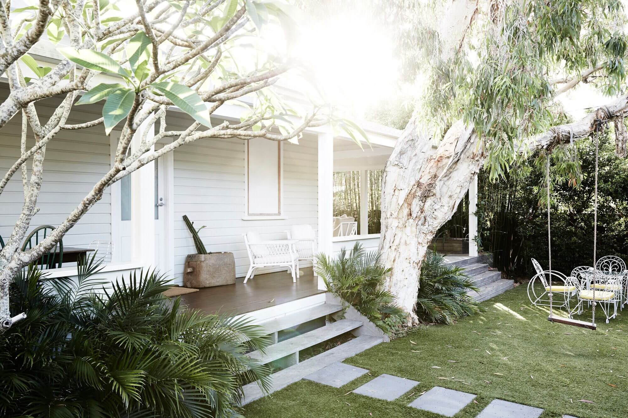 Lush front yard to The Cottage, Byron Beach Abodes