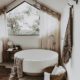 Ensuite at The Cabin, Byron Beach Abodes with round stone bath