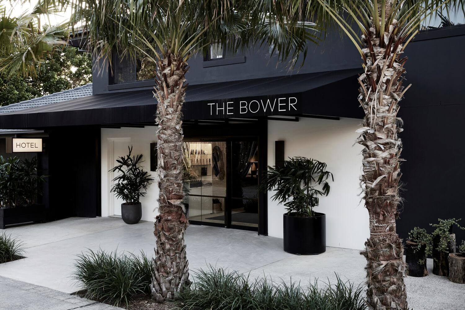 Entrance to The Bower Byron Bay reception