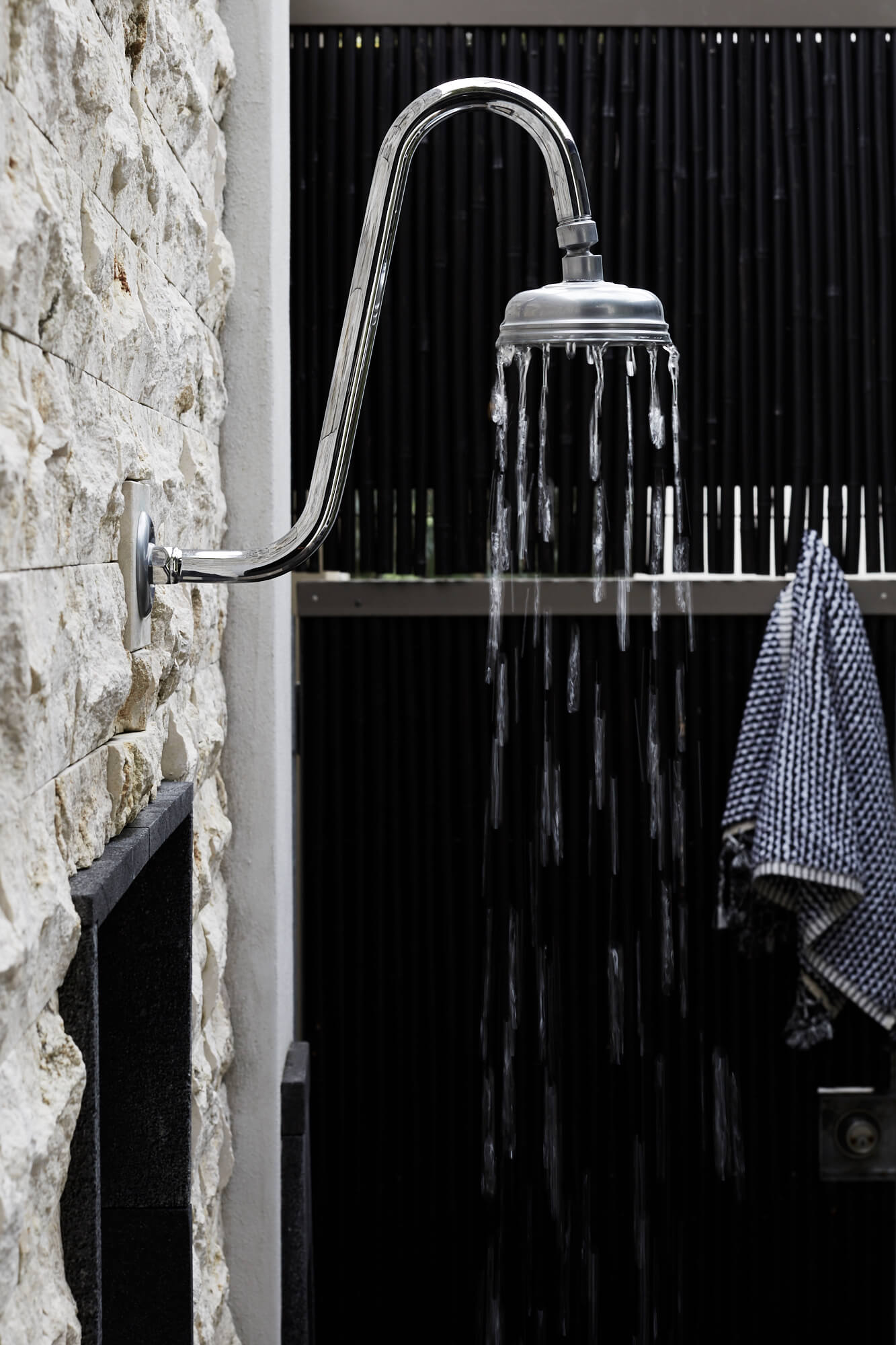 Private outdoor shower at The Villas of Byron luxury accommodation in Byron Bay