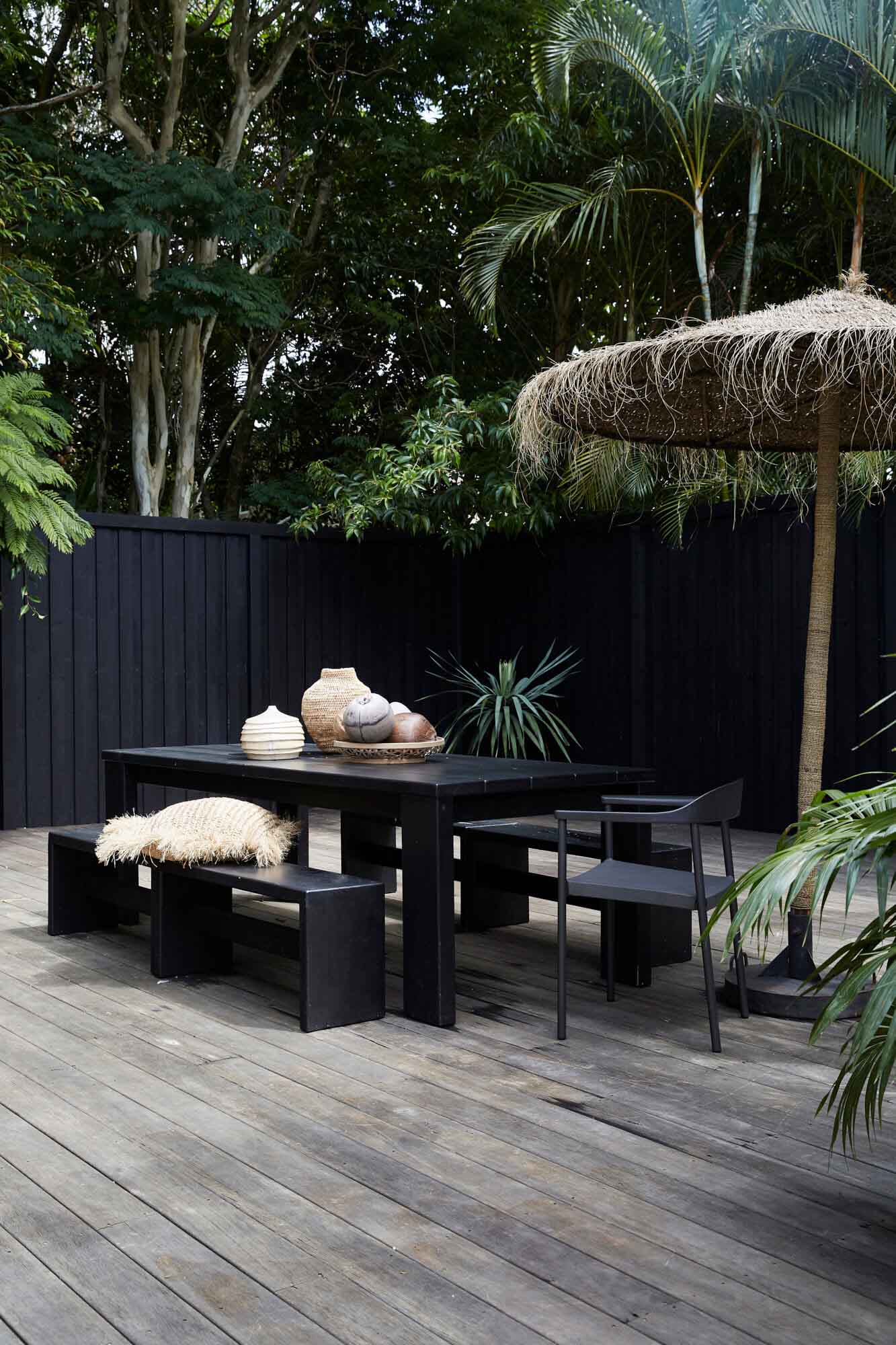 Outdoor dining setting at The Cottage, The Bower Byron Bay